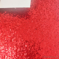 Кожзам с крупными блестками, лист А4, красный №5
