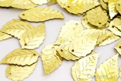 Пайетки "Лист" 8 мм, цвет золото