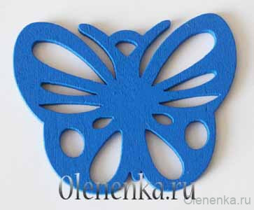 Компонент деревянный "Бабочка", синий