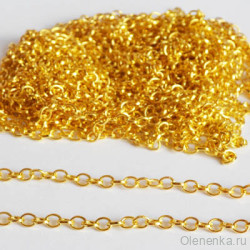 Цепь средняя "Якорная Ролло", цвет золото (0.5 м)