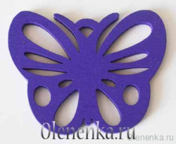 Компонент деревянный "Бабочка", фиолетовый