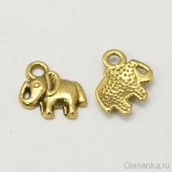 Подвеска "Маленький слон", золото ОПТ (50 шт)