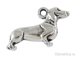 Подвеска "Собака",античное серебро
