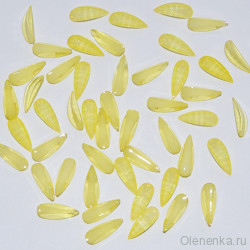 Полубусина "Лепесток" 16х6 мм, желтый (5 шт)