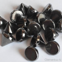 Бусина ариловая "Шипы", черный никель (4 шт)