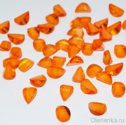 Полубусина "Лепесток" 10х7 мм, оранжевый (5 шт)