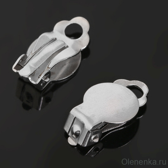 Основа для клипс с площадкой 10 мм, никель (5 пар)