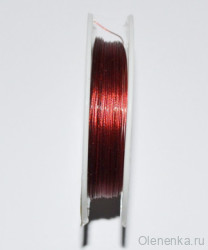 Ювелирный тросик (ланка) 0.3 мм, бордовый, 10 м