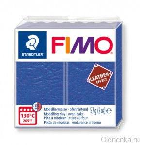 Fimo Leather-Effect Индиго 309 Эффект кожи