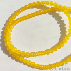 Бусины круглые 4 мм, кварц желтый (10 шт)