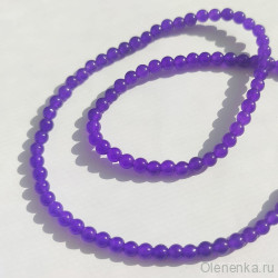 Бусины круглые 4 мм, кварц темно-фиолетовый (10 шт)