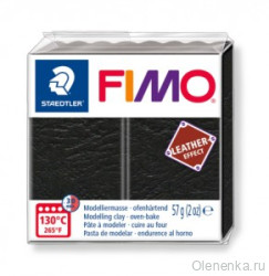 Fimo Leather-Effect Черный 909  Эффект кожи