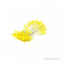Тычинки для цветов с бульонками 5.5см, Желтый (80 шт)