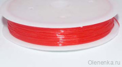 Эластичная нить 0.6 мм, красная (15 м)