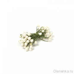 Тычинки на проволоке, 5.5см Белый (45 шт)