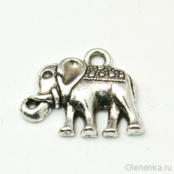 Подвеска "Индийский слон", антич.серебро (50 шт) ОПТ