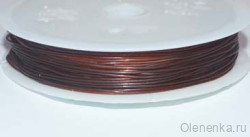 Эластичная нить 0.6 мм, коричневая (15 м)