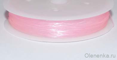 Эластичная нить 0.6 мм, светло-розовый (15 м)