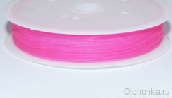 Эластичная нить 0.6 мм, ярко-розовая (15 м)
