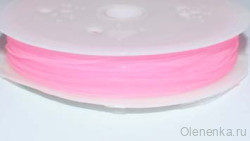 Эластичная нить 0.6 мм, розовая матовая (15 м)
