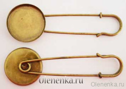 Основа для броши винтажная крупная, бронза