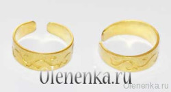 Кафф, кольцо с орнаментом 15 мм, золото