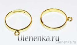 Основа для кольца с петелькой, золото (20 шт)