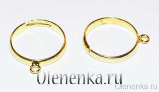 Основа для кольца с петелькой, золото (20 шт)