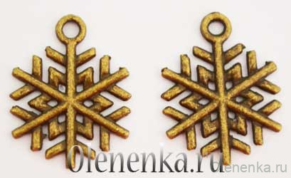 Подвеска "Снежинка" бронза