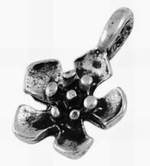 Подвеска "Цветочек с тычинками", античное серебро (100 шт)