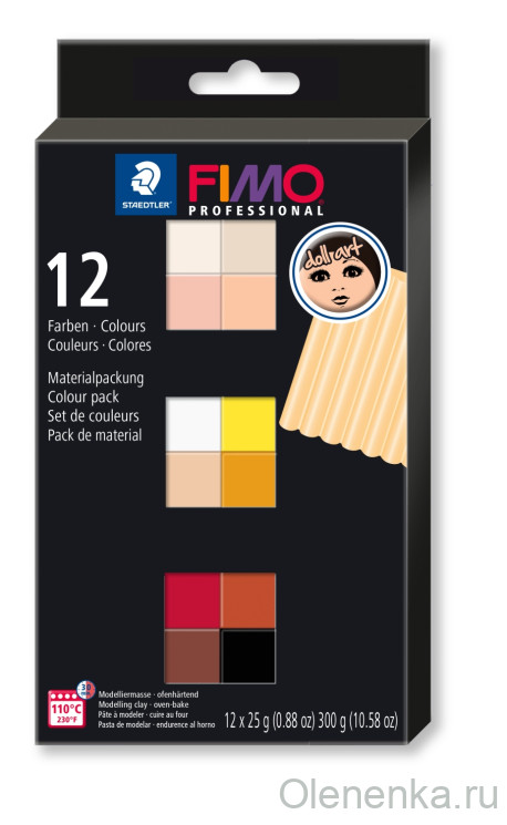 Fimo Professional Doll Art Набор 12 цветов (12х25 г)