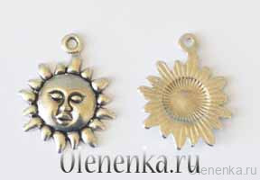 Подвеска "Солнце", антич. серебро (50 шт) ОПТ